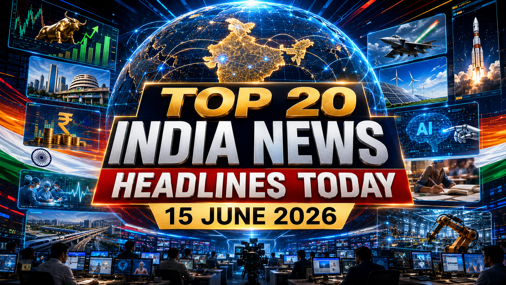 Top 20 India News Headlines Today – 15 June 2026